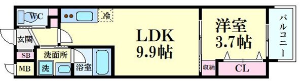 江坂駅 徒歩6分 7階の物件間取画像